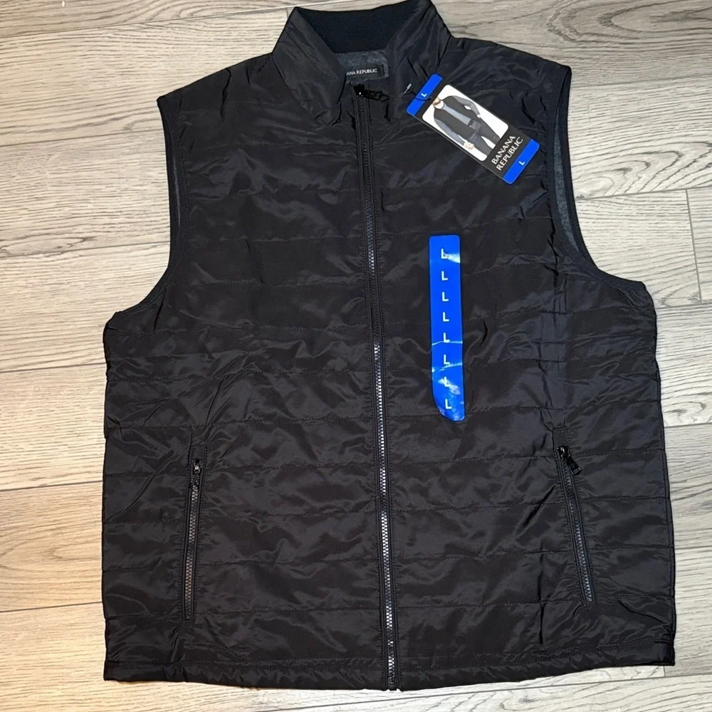 NEW! Banana Republic Men’s Quilted Puffer Vest Jacket Black